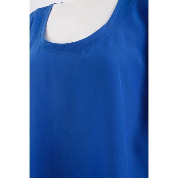 J.Crew Womens Shirt Top Blouse Sz 00 Blue Scoop Neck Polyester F1056 NWT - Picture 4 of 6